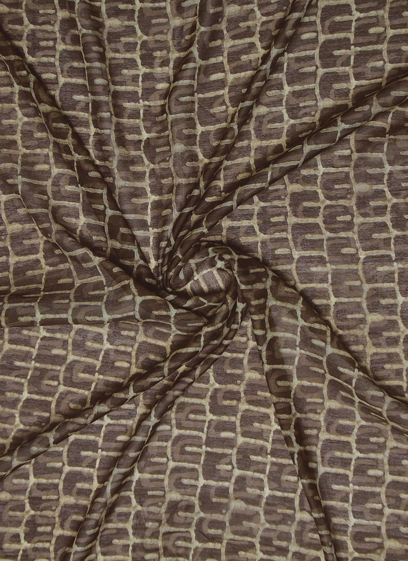Brown Printed Fabric