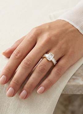 Charming Gold 925 Sterling Silver Moissanite Ring