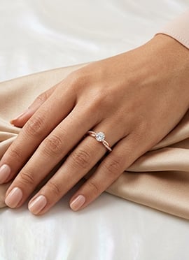 Charming Rose Gold 925 Sterling Silver Moissanite Ring