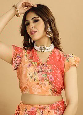 Chic Blouse N Multicolor Embroidered Lehenga Set