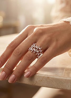 Chic Rose Gold 925 Sterling Silver Moissanite Ring