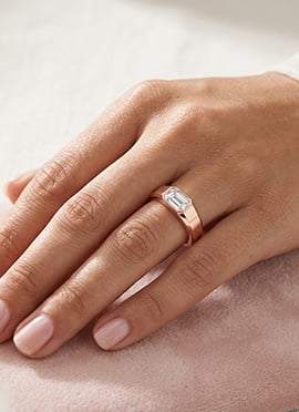 Classic Rose Gold 925 Sterling Silver Moissanite Ring