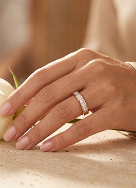 Classic Rose Gold 925 Sterling Silver Moissanite Ring