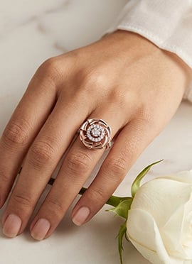 Classic Rose Gold 925 Sterling Silver Moissanite Ring