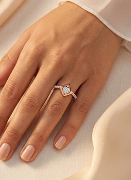 Classic Rose Gold 925 Sterling Silver Moissanite Ring