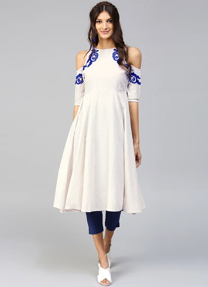 Cream Cotton Kurti
