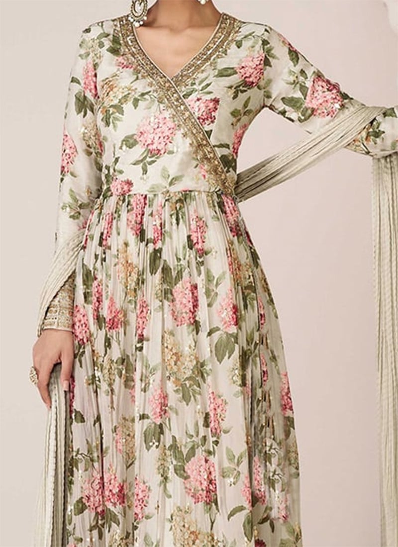 organza suit anarkali