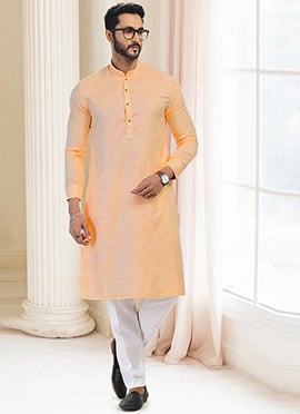 Cream Silk Kurta Pyjama