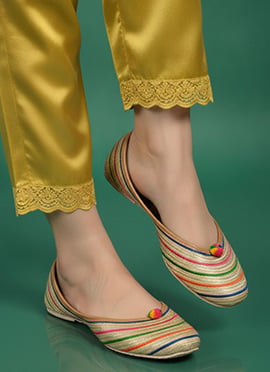 Cream Zari Work Juti