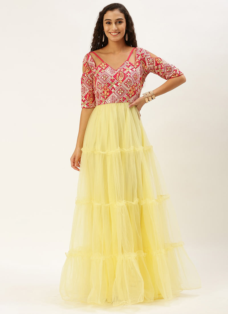 Handpainted Yellow Dress – Muksweta