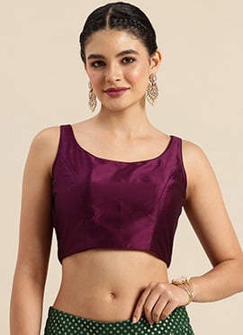 Dark Purple Taffeta Sleeveless Blouse
