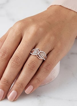 Delicate Rose Gold 925 Sterling Silver Moissanite Ring