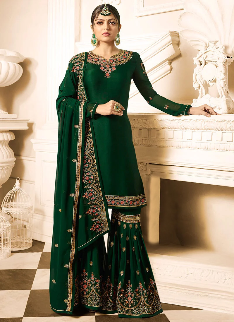 Green sharara dress Clearance