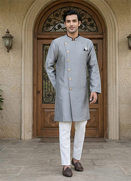 Dupion Silk Indowestern Sherwani