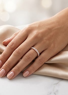 Elegant Rose Gold 925 Sterling Silver Moissanite Ring
