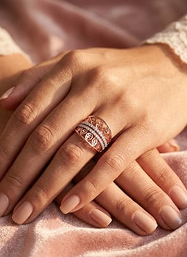 Elegant Rose Gold 925 Sterling Silver Moissanite Ring