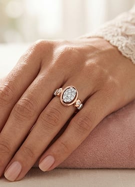 Elegant Rose Gold 925 Sterling Silver Moissanite Ring