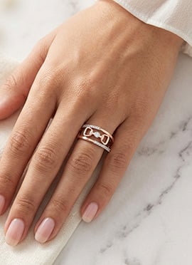 Elegant Rose Gold 925 Sterling Silver Moissanite Ring