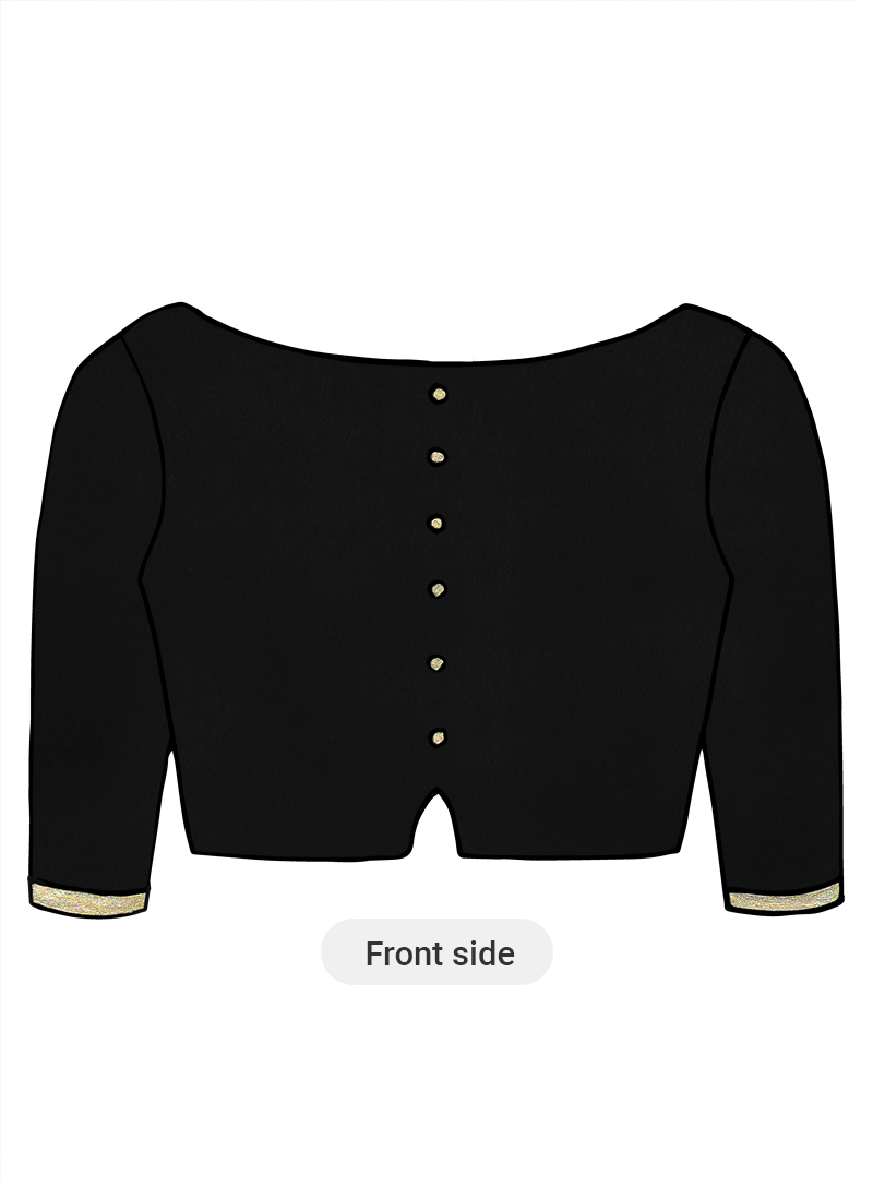 Shop EthnoVogue Custom Made Black Boat Neck Blouse | Made to Measure dress for women in all 