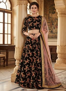 Ethnovog Black Lehenga Set