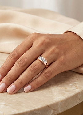 Exclusive Rose Gold 925 Sterling Silver Moissanite Ring
