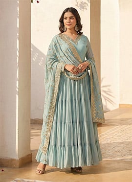Georgette Embroidered Anarkali Gown