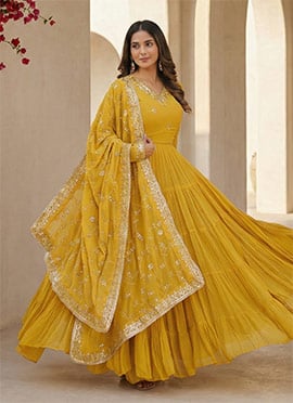 Georgette Embroidered Anarkali Gown
