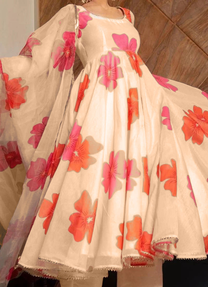 Lehenga Style Ombre Pink & Magenta Kurti Style Anarkali main image 1