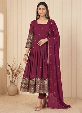Georgette Embroidered Anarkali Suit