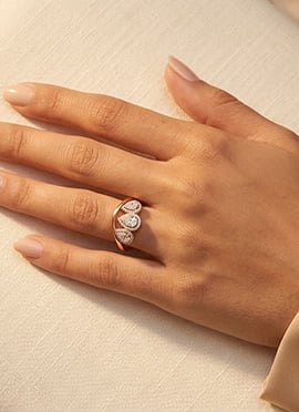 Glamorous Rose Gold 925 Sterling Silver Moissanite Ring