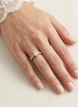 Glamorous Rose Gold 925 Sterling Silver Moissanite Ring