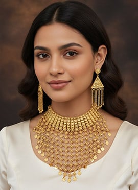 Gold Alloy Necklace Set