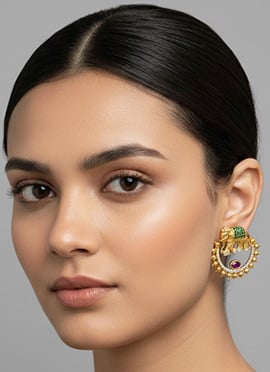 Gold Kundan Stone Drops