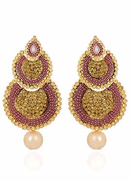 Gold N Beige Danglers