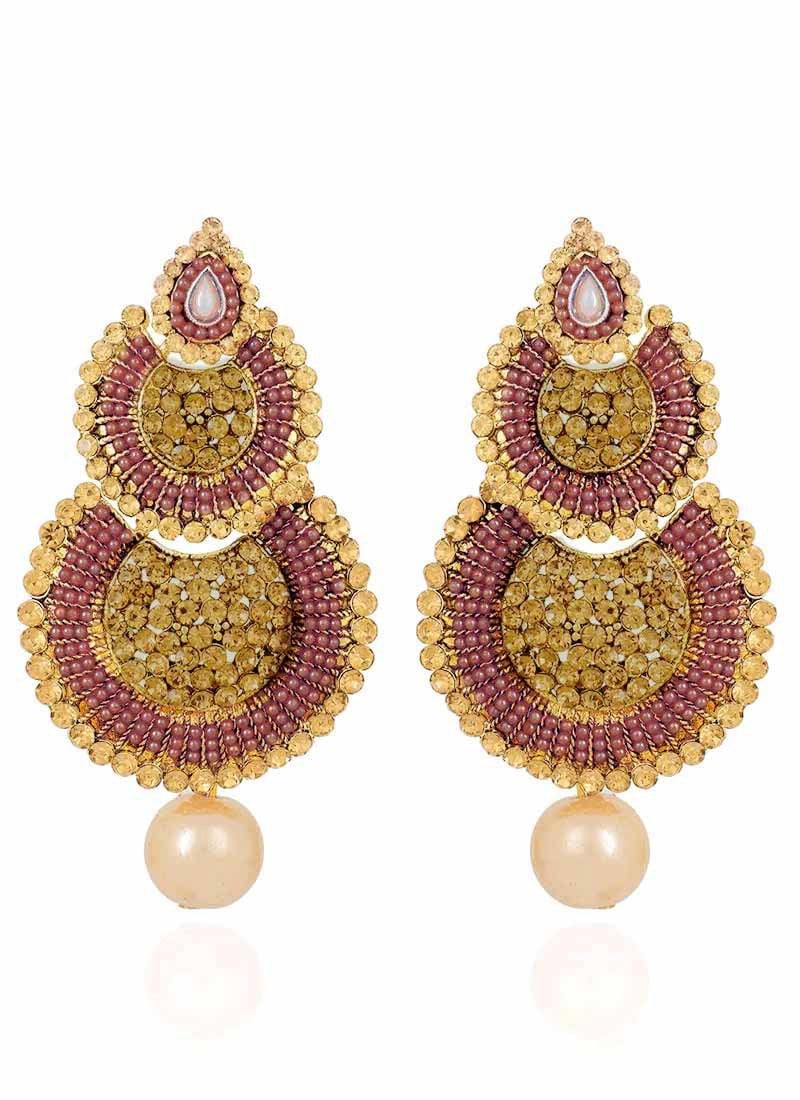 Gold N Beige Danglers Festive Wear