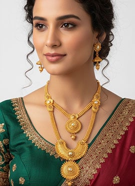 Gold N White Necklace Set