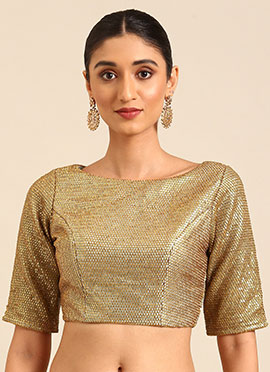 Gold Sequin Net Blouse