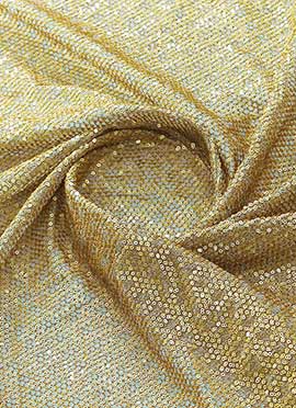 Gold Sequins Net Fabric