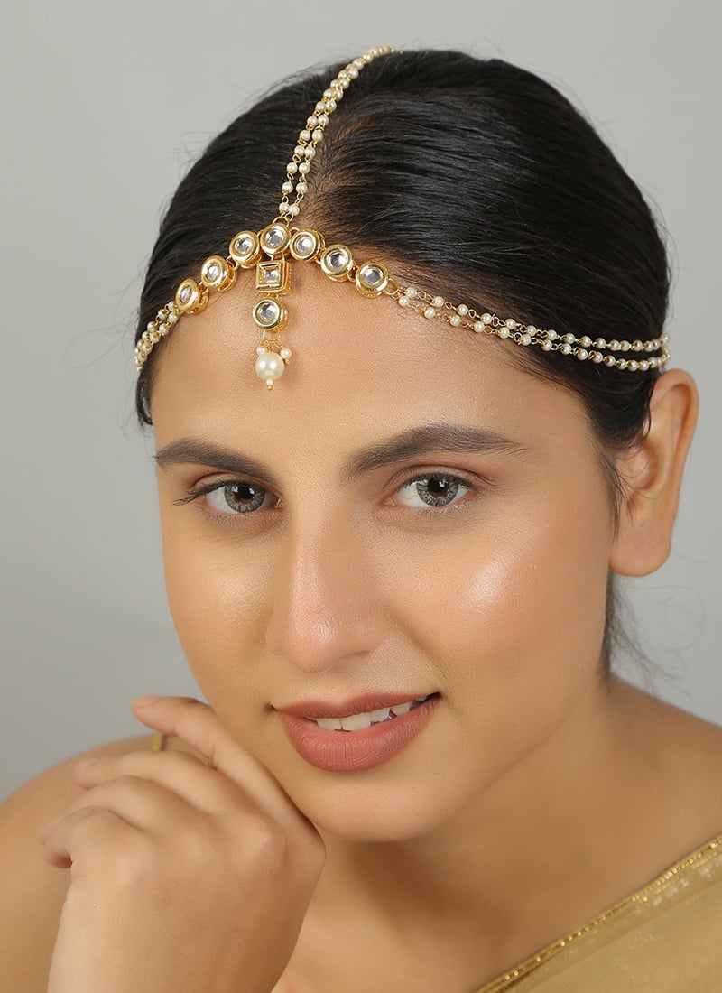 Golden Alloy Matha Patti Party Wear