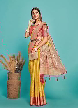 Golden Art Silk Banarasi Saree