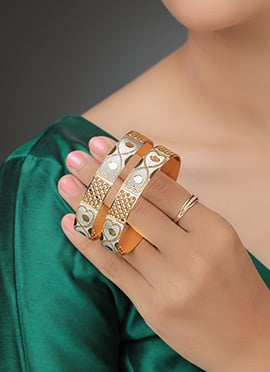 Golden Brass Stones Bangles