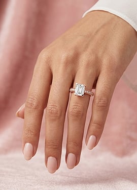 Graceful Rose Gold 925 Sterling Silver Moissanite Ring