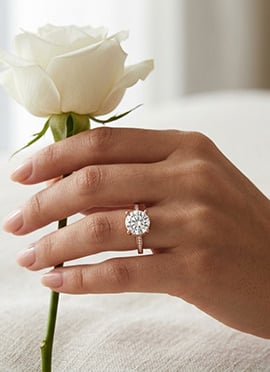 Graceful Rose Gold 925 Sterling Silver Moissanite Ring