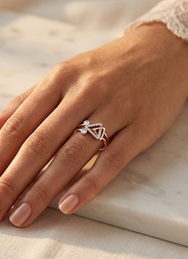 Graceful Rose Gold 925 Sterling Silver Moissanite Ring
