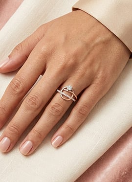 Graceful Rose Gold 925 Sterling Silver Moissanite Ring