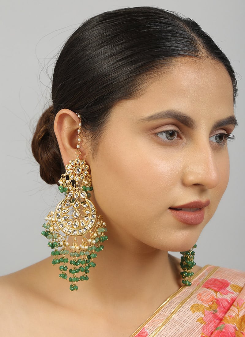Green Alloy Chaand Bali Wedding Wear