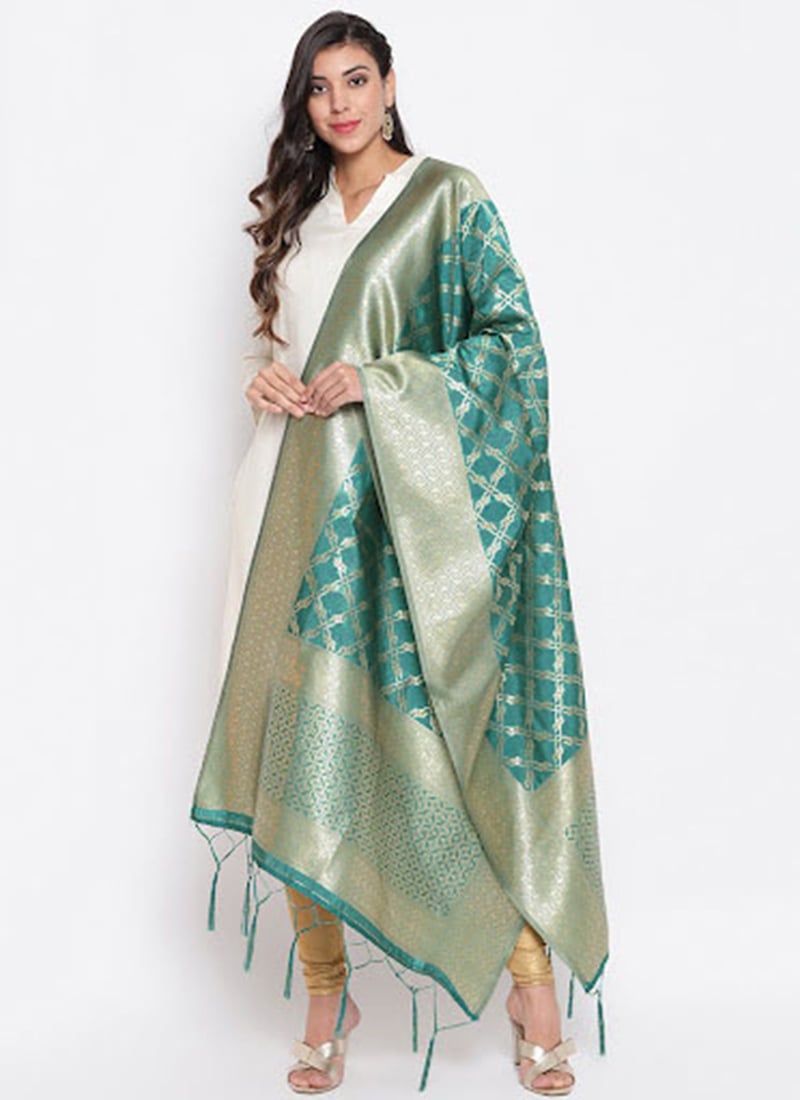 Green Art Silk Dupatta