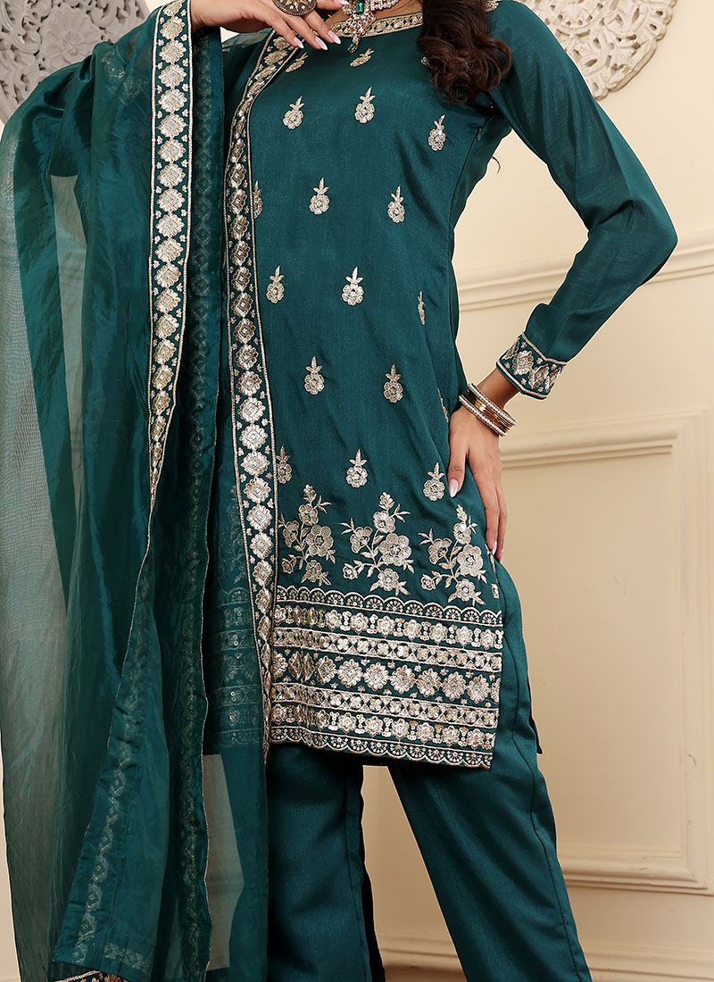Zarleen Threadwork Suit (Green) main image 1
