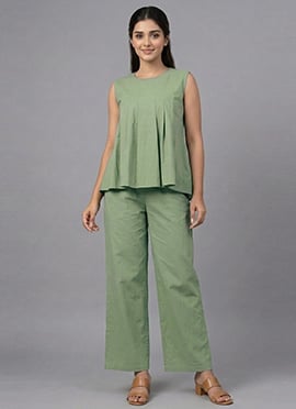 Green Cotton Co Ord Set