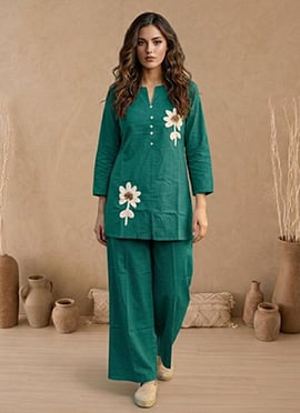 Green Cotton Co Ord Set